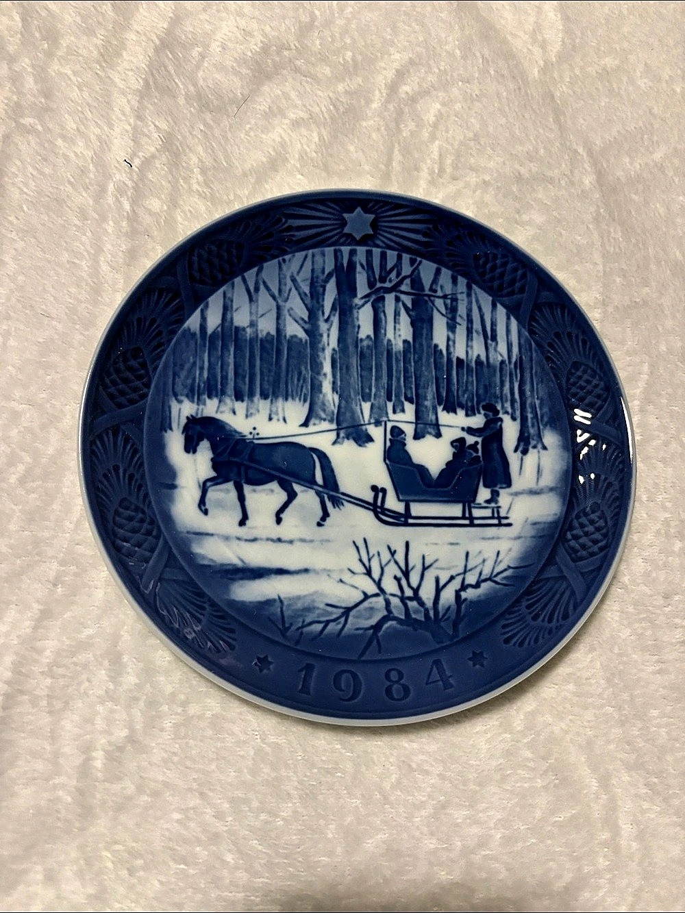 Royal Copenhagen Jingle Bells Blue & White Holiday Plate